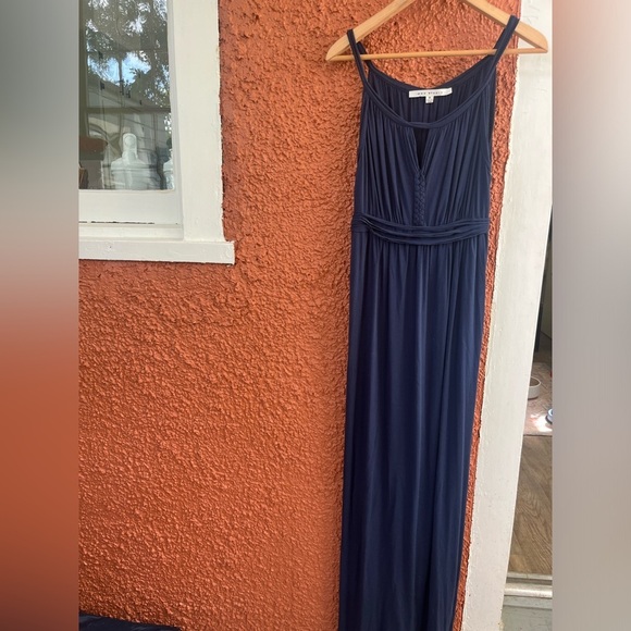 Women’s Max Studio Navy Halter Maxi Dress With Braided Detail Size Medium - Picture 1 of 7